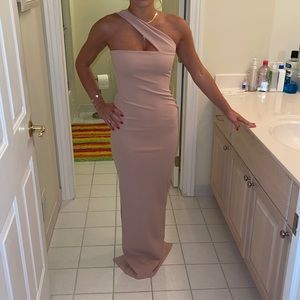 Nookie Secret Cross Front Strap Full Length Gown Soft Jasper Pink